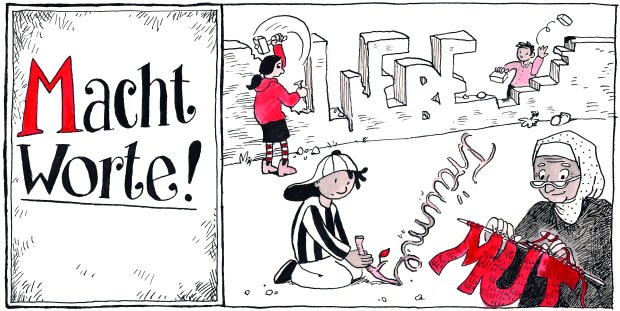 Buchstabe M aus dem ABC-Kinderbuch machtWORTE! Buchstabe M - machtWORTE!